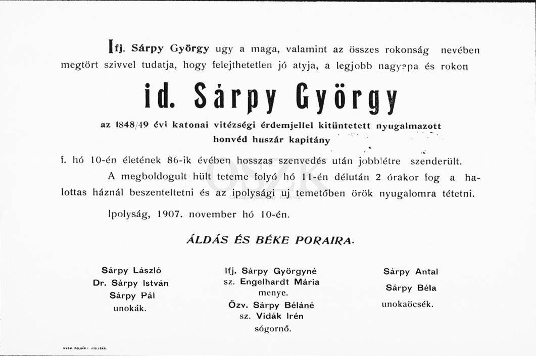 Id. SárpayGyörgy gyászjelentése. (Csáky K. repr.).jpg