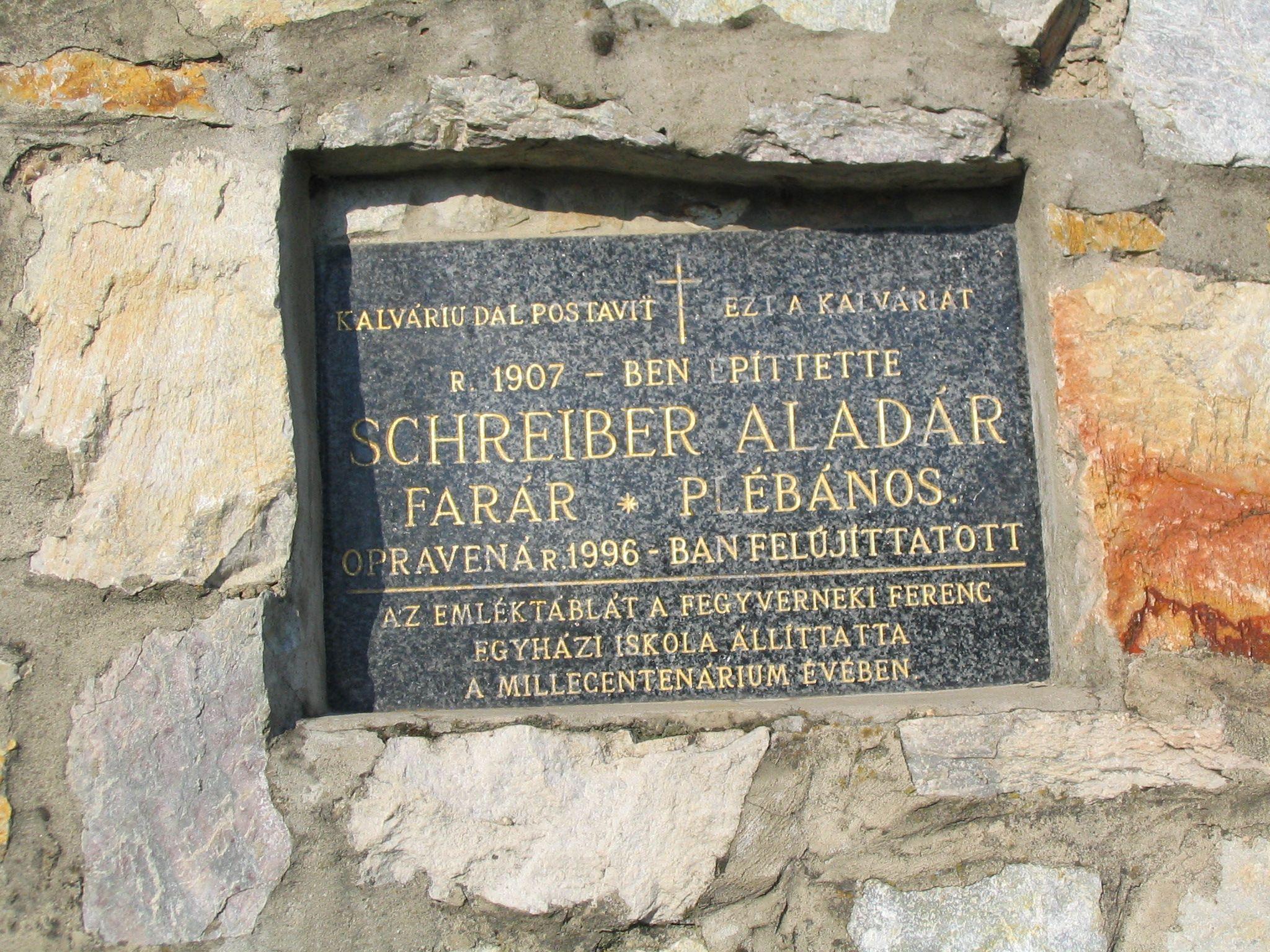 Scheiber Aladár emléktáblája az ipolysági kálvárián. Fotó Csáky Károly.jpg